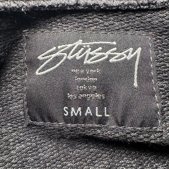 Stussy Women's Scoop Neck Sweatshirt With Gold Logo Size Small - Picture 3 of 7